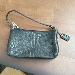 Coach Black Leather Wristlet